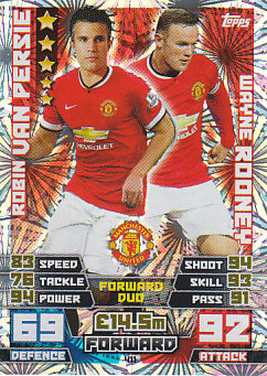 van Persie Rooney Manchester United 2014/15 Topps Match Attax Duo #411